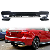 Heck Diffusor + Doppel Endrohre Schwarz für Mercedes Benz GLS X166 2015-2019